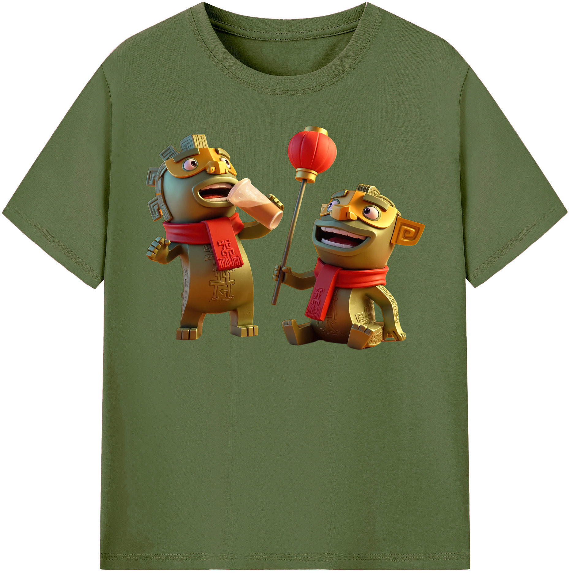 （画像用） Ne Zha 2 ナタ 魔童の大暴れ 綿100％半袖Tシャツ（フロントプリント）